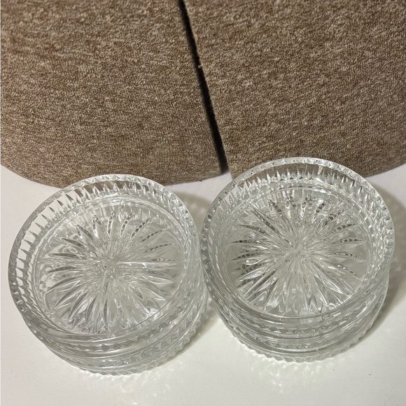 Vintage Princess House Lot of 6 Crystal Starburst Coasters - Picture 5 of 6